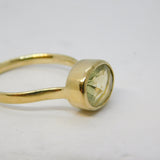 Gold on Sterling Silver Faceted Citrine Set Dress Ring Vintage 2010 London