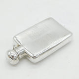 Victorian Sterling Silver Military Interest Hip Flask Antique 1898 London