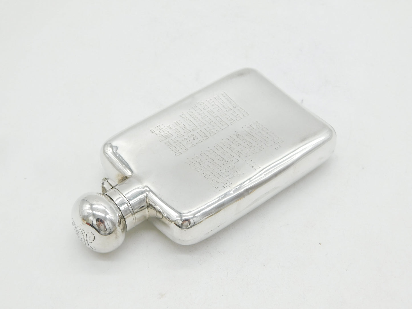Victorian Sterling Silver Military Interest Hip Flask Antique 1898 London
