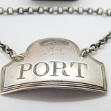 Georgian Sterling Silver Bright Cut Port Decanter Label 1801 London Antique
