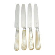 Newcastle Provincial George III Set of Sterling Silver & Mother of Pearl Dessert Knives Antique c1810