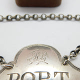 Georgian Sterling Silver Bright Cut Port Decanter Label 1801 London Antique