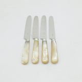 Newcastle Provincial George III Set of Sterling Silver & Mother of Pearl Dessert Knives Antique c1810