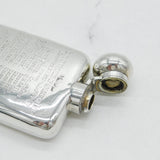 Victorian Sterling Silver Military Interest Hip Flask Antique 1898 London