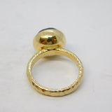 Gold on Sterling Silver Faceted Amethyst Set Dress Ring Vintage 2010 London