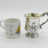 Anglo-Indian Colonial Sterling Silver Floral Christening Mug Antique Madras