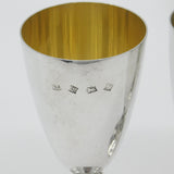 Pair of Sterling Silver Celtic Viking Stem Wine Goblets Vintage 1973 Birmingham
