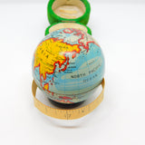Novelty Tinplate Globe Form Sewing Tape Measure Antique c1920 Art Deco