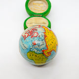 Novelty Tinplate Globe Form Sewing Tape Measure Antique c1920 Art Deco