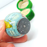 Novelty Tinplate Globe Form Sewing Tape Measure Antique c1920 Art Deco