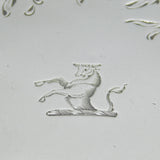 George III Sterling Silver Floral Pattern Cow Crest Salver Antique 1764 London