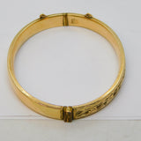 9ct Yellow Gold on Metal Core Floral Bangle Bracelet Antique c1930 Art Deco