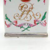 George IV French Sterling Silver Mounted Coronation Tea Caddy Antique c1830s