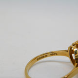 9ct Yellow Gold & Faceted Citrine Cocktail Dress Ring Vintage 1978 Birmingham