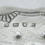 George III Sterling Silver Floral Pattern Cow Crest Salver Antique 1764 London