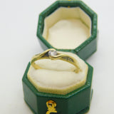 9ct Yellow Gold & 0.15ct Diamond Crossover Ring Vintage c1990 Sheffield