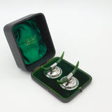 Boxed Edwardian Sterling Silver & Nephrite Jade Knife Rests Antique 1909 Wilkes