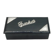 Sterling Silver Mounted Ebony Wood 'Trinkets' Jewellery Box Antique 1919 London