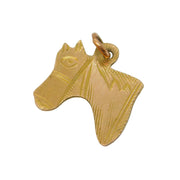 Edwardian 9ct Yellow Gold Horse Head Charm Pendant Antique c1910