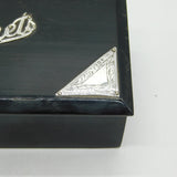 Sterling Silver Mounted Ebony Wood 'Trinkets' Jewellery Box Antique 1919 London