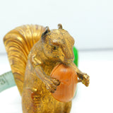 Victorian Gilt Metal Novelty Squirrel with Acorn Nut Sewing Tape Measure Antique c1880