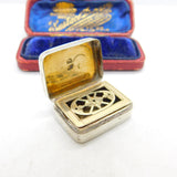 Georgian Sterling Silver Floral Vinaigrette 1801 London John Sidaway Antique