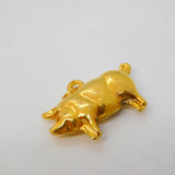 Edwardian 9ct Yellow Gold Standing Pig Charm Pendant Antique c1910