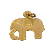 Edwardian 9ct Yellow Gold Elephant Charm Pendant Antique c1910