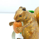 Victorian Gilt Metal Novelty Squirrel with Acorn Nut Sewing Tape Measure Antique c1880
