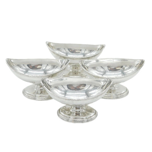 George III Set of Four Sterling Silver Pedestal Salt Cellars Antique 1784 London