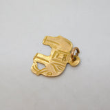 Edwardian 9ct Yellow Gold Elephant Charm Pendant Antique c1910