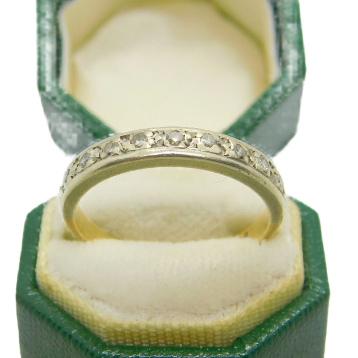 9ct Yellow Gold & Diamond Set Half-Eternity Dress Ring Vintage c1960