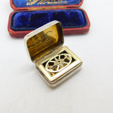 Georgian Sterling Silver Floral Vinaigrette 1801 London John Sidaway Antique