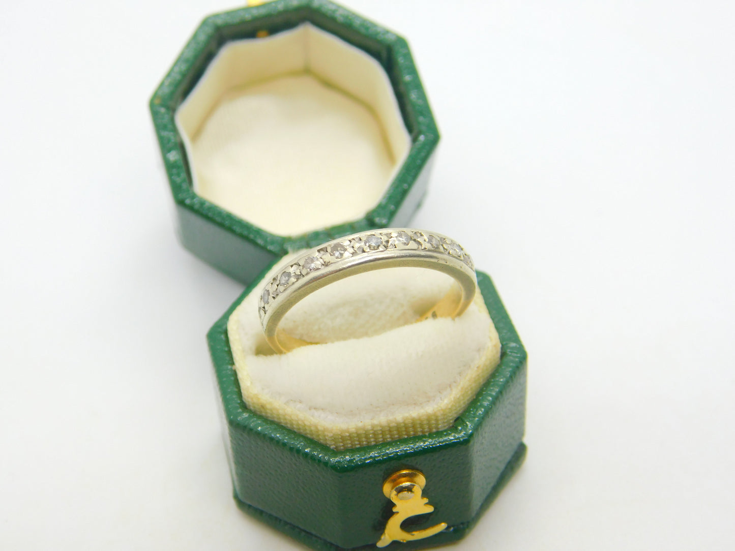 9ct Yellow Gold & Diamond Set Half-Eternity Dress Ring Vintage c1960