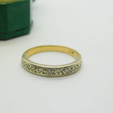 9ct Yellow Gold & Diamond Set Half-Eternity Dress Ring Vintage c1960
