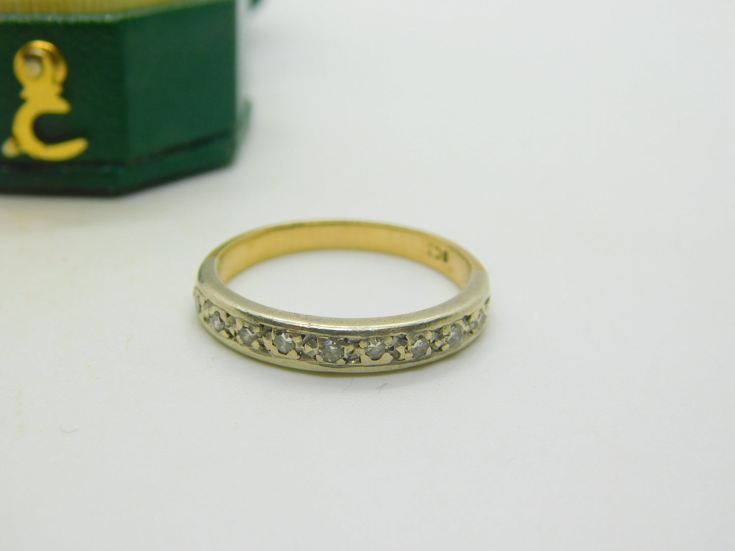 9ct Yellow Gold & Diamond Set Half-Eternity Dress Ring Vintage c1960