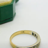 9ct Yellow Gold & Diamond Set Half-Eternity Dress Ring Vintage c1960