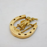 9ct Gold, Good Luck Horseshoe St. Christopher Travel Pendant Vintage 1971 London