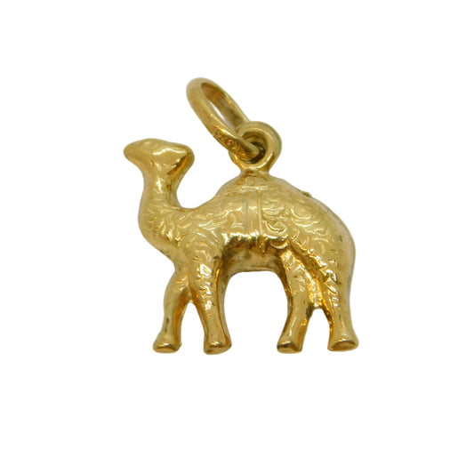 9ct Yellow Gold Walking Camel Charm Pendant Vintage c1970