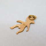Edwardian 9ct Rose Gold Dancing Pig Charm Pendant Antique c1910