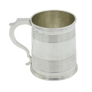 Victorian Sterling Silver Lined Pattern Christening Mug Antique 1847 London