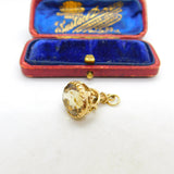 9ct Yellow Gold Faceted Citrine Set Fob Seal Pendant Vintage 1983 London