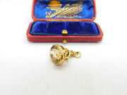 9ct Yellow Gold Faceted Citrine Set Fob Seal Pendant Vintage 1983 London