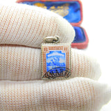 Edwardian .800 Silver & Enamel Sudanese Postage Stamp Souvenir Charm c1910