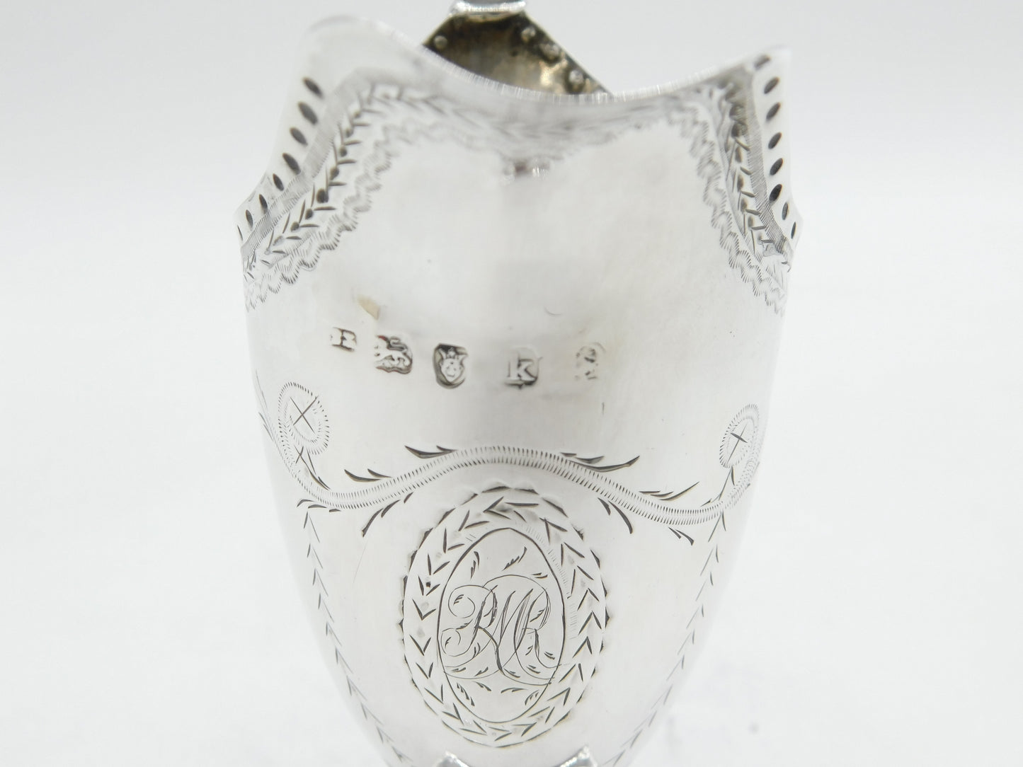 George III Sterling Silver Floral Pedestal Cream Jug Antique 1785 London