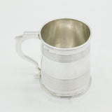 Victorian Sterling Silver Lined Pattern Christening Mug Antique 1847 London