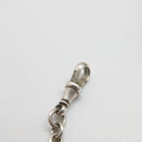 Victorian Sterling Silver Fancy Link Watch Chain with Fob 1870 London Antique