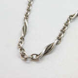 Victorian Sterling Silver Fancy Link Watch Chain with Fob 1870 London Antique