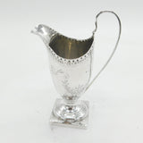 George III Sterling Silver Floral Pedestal Cream Jug Antique 1785 London
