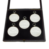 Boxed Victorian Set of Sterling Silver Agricultural Medals Antique 1890s